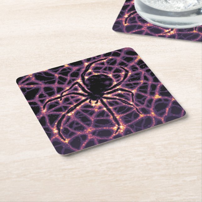Spider Cosmic Web, Halloween Galaxie der Horror Rechteckiger Pappuntersetzer (angewinkelt)