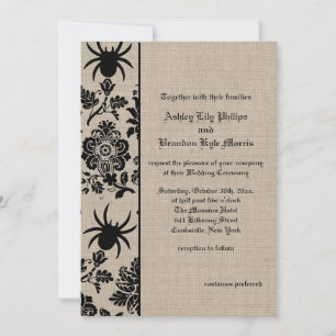 Spider Damask sur Burlap Faire-part de mariage