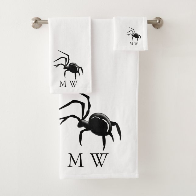Spider Design Monogrammiert Badhandtuch Set (Insitu)