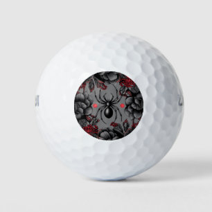 Spider Floral Design Gotischer Stil Golfball