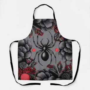 Spider Floral Design Gotischer Stil Schürze