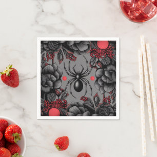 Spider Floral Design Gotischer Stil Serviette