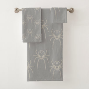 Spider - Ghost Gray und Bone White Badhandtuch Set
