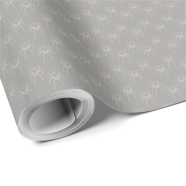 Spider - Ghost Gray und Bone White Geschenkpapier (Rolleneckpunkt)