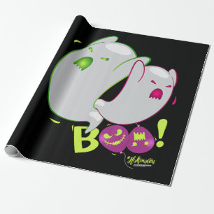 Spider Gift Boo Ghost Bats Spider Creepy Halloween Geschenkpapier