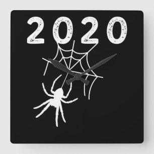 Spider Halloween 2020 Geschenk, RiesenHalloween-Sp Quadratische Wanduhr