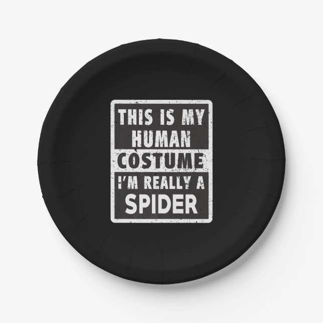 Spider Halloween Kostüm Funny Spider Kostümgeschen Pappteller (Vorderseite)