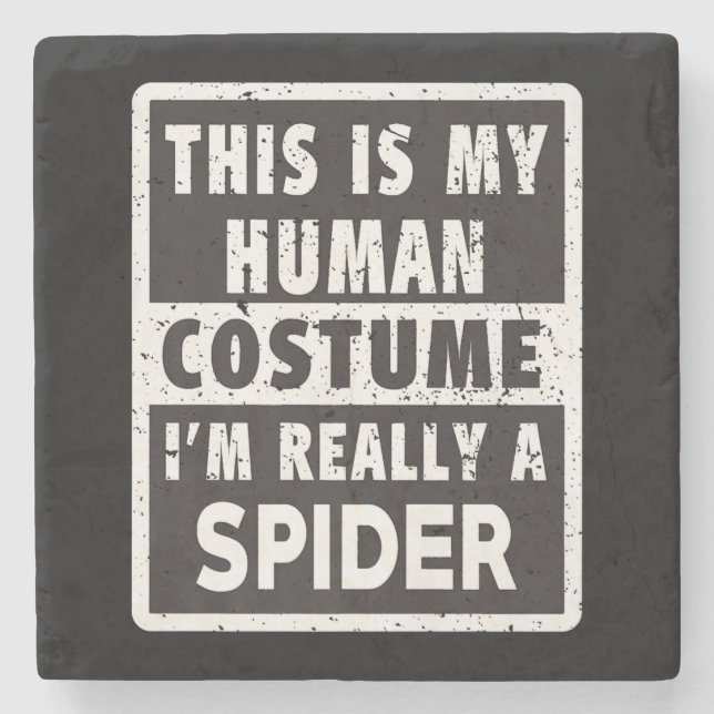 Spider Halloween Kostüm Funny Spider Kostümgeschen Steinuntersetzer (Vorderseite)