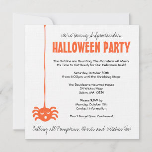 Spider Halloween-Party Einladen mit Orange auf Lin Einladung
