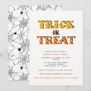 Spider Halloween-Party Trick oder Treat Einladung