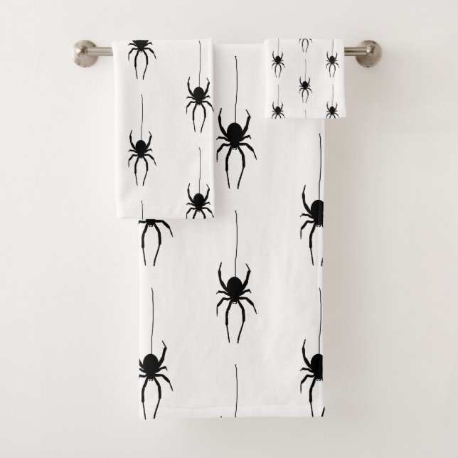 Spider Halloween Spooky Pattern Badetuch Set (Insitu)