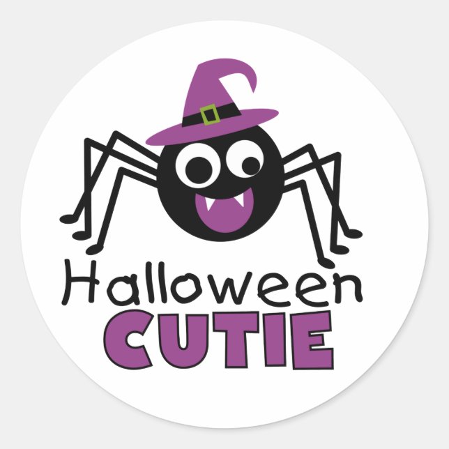 Spider Halloween Süsse Runder Aufkleber (Vorderseite)