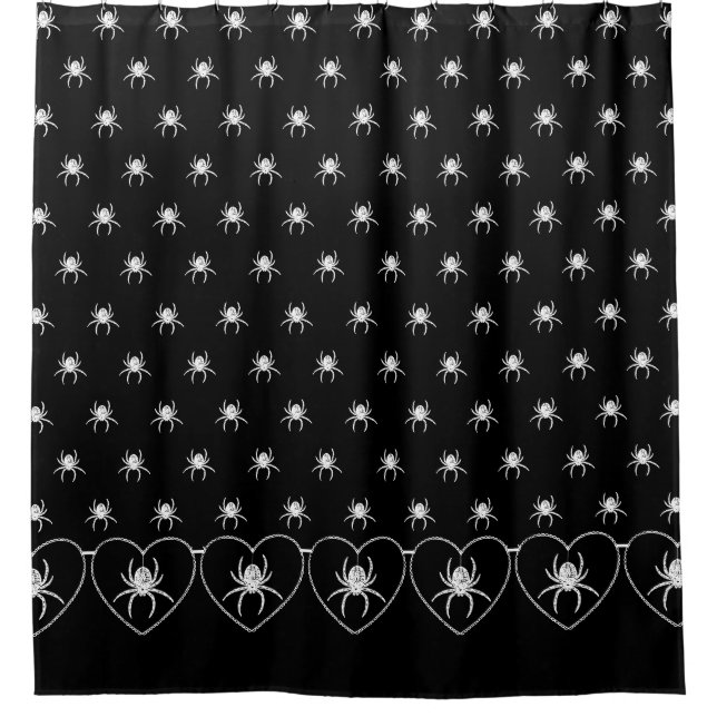 Spider Heart Border Dusche Vorhang (Vorderseite)