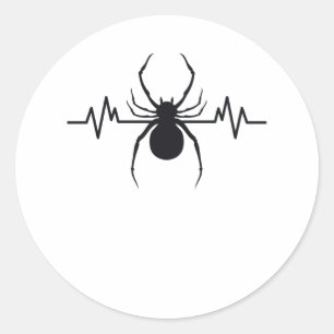Spider Heartbeat Ekel Arachnid Terrarium Gift Runder Aufkleber