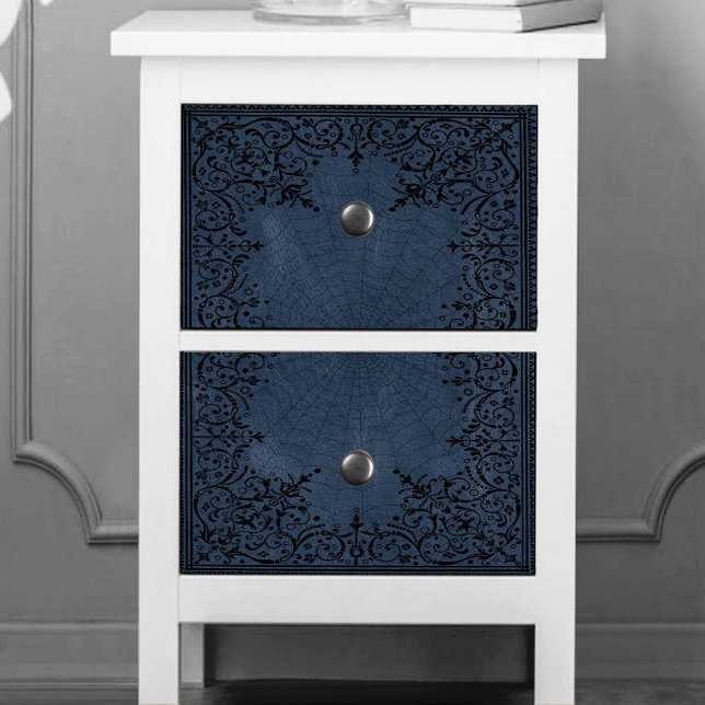 Spider Hexe | Dusty Slate Blue Spiderweb Geblüht Seidenpapier (Von Creator hochgeladen)