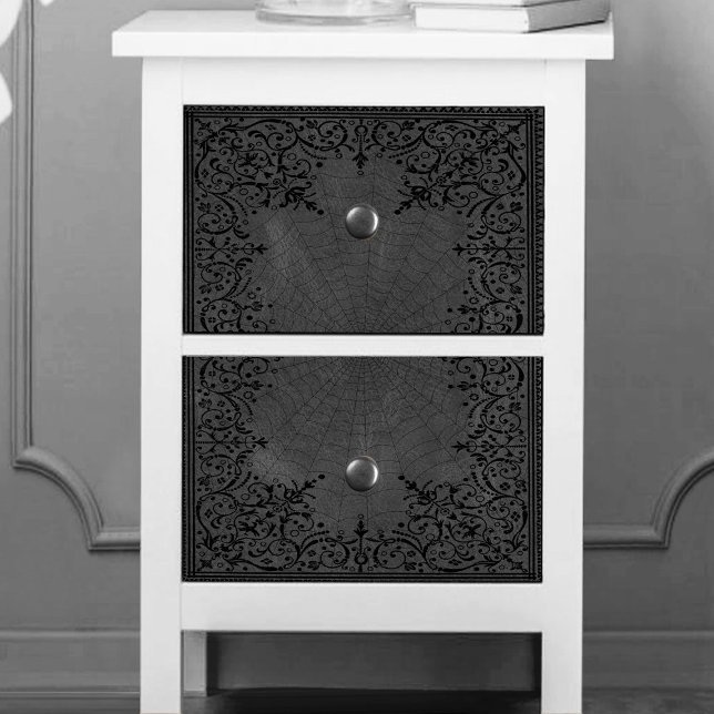 Spider Hexe | Graue Fantasy Spiderweb Geblüht Seidenpapier (Von Creator hochgeladen)