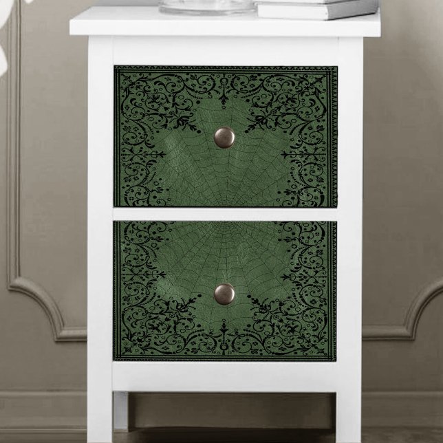 Spider Hexe | Sage Green Spiderweb Geblüht Seidenpapier (Von Creator hochgeladen)