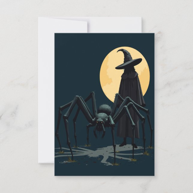 Spider, Hexe und Mondlichtschatten Einladung (Vorderseite)