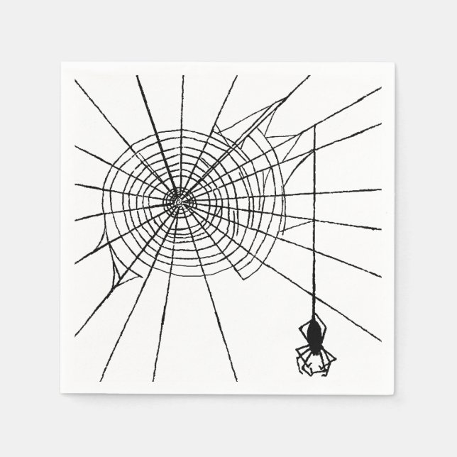 Spider in einem Web-Gothic Halloween Serviette (Vorderseite)