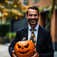 Spider & Jack-o'-Laternen | Orange Black Halloween