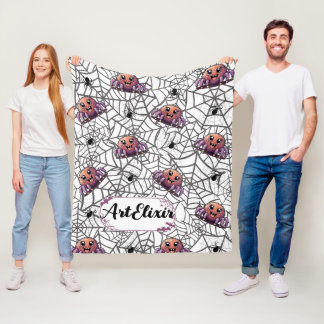 Spider Lila Print Fleecedecke