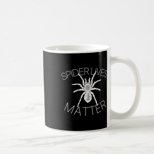 Spider Lives Problem Funny Insect Meme T Shirt Kaffeetasse (Rechts)