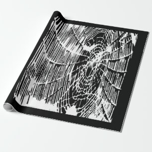 Spider Lovers Tangled Halloween Spider Web White Geschenkpapier
