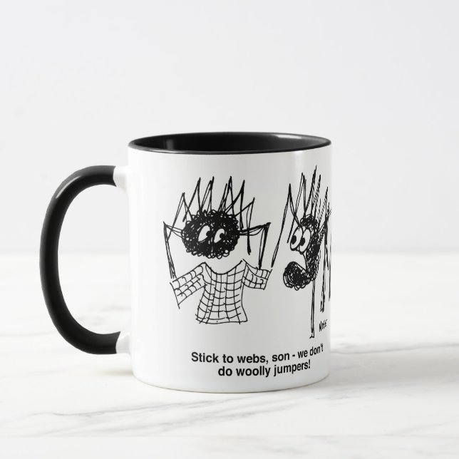 Spider macht einen Jumper anstelle eines Web Tasse (Links)