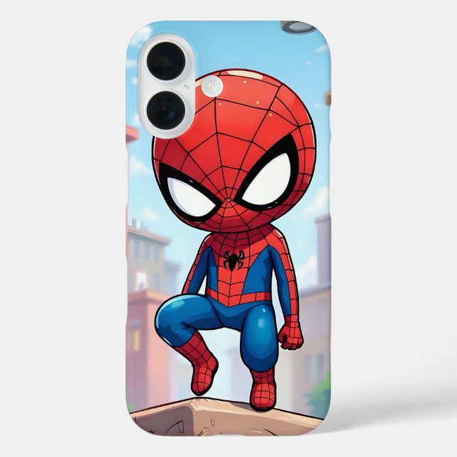 Spider-Man Anime Style | Fall cool iPhone 16 Hülle (Rückseite)