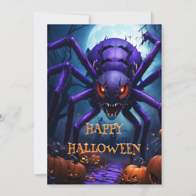 Spider Monster Halloween-Party Einladung (Vorderseite)
