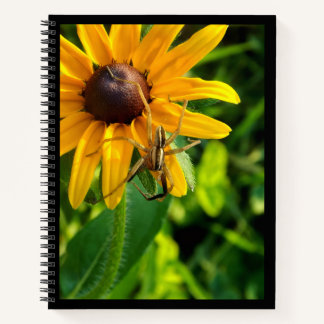 Spider on Sunflower 8.5 x 11 Spiral Notebook Notizbuch
