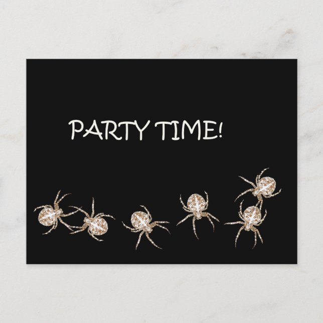 Spider Party Time Postcard Einladungspostkarte (Vorderseite)