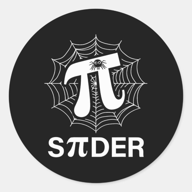 Spider Pi Spider Science Math Lehrer Funny Spider Runder Aufkleber (Vorderseite)