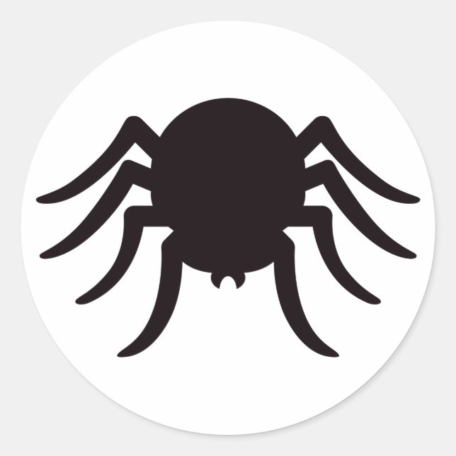 Spider Silhouette Schwarz-weiße Halloween-Aufklebe Runder Aufkleber (Vorderseite)