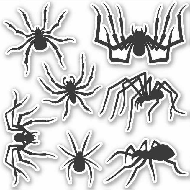 Spider-Silhouetten-Aufkleber-Set Aufkleber (Vorderseite)