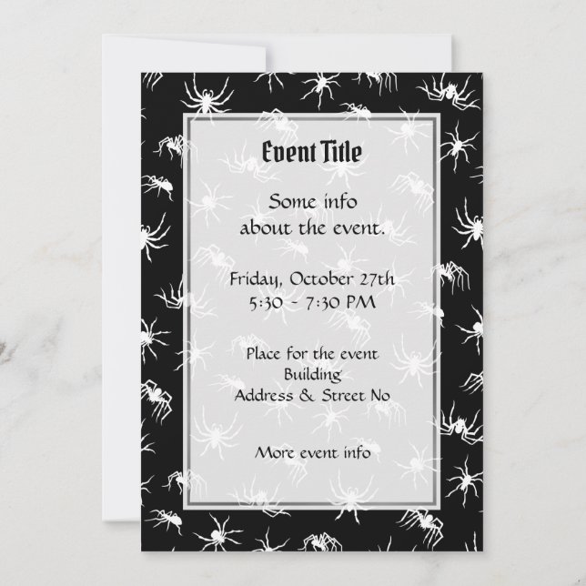 Spider Silhouettes Invitation Motif (Dos)