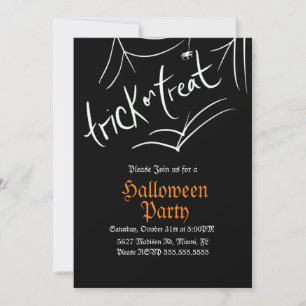 Spider Trick or Treat Halloween Geburtstagsfeier  Einladung
