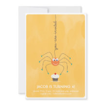 Spider und ein Kuchen Geburtstagsparty Einladung