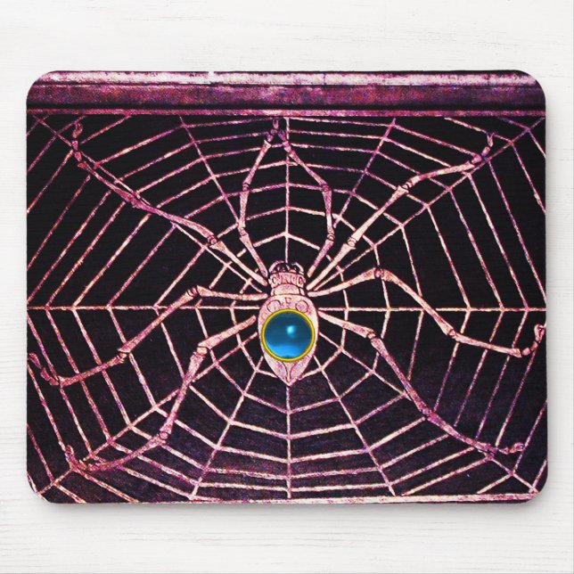 SPIDER UND WEB Blue Sapphire Black Mousepad (Vorne)