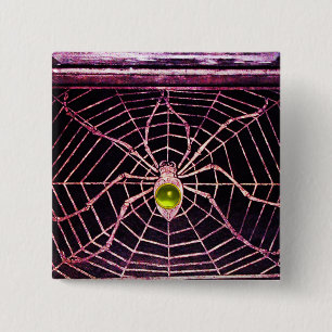 SPIDER UND WEB-Gelbes Topaz Schwarz Button