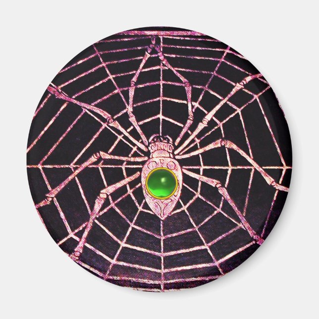 SPIDER UND WEB Green Emerald Black Magnet (Vorne)
