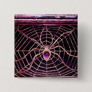 SPIDER UND WEB Lila Amethyst Black Button