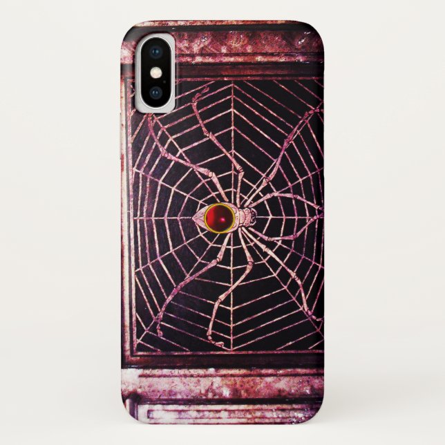 SPIDER UND WEB Red Ruby Black Case-Mate iPhone Hülle (Rückseite)