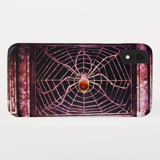 SPIDER UND WEB Red Ruby Black Case-Mate iPhone Hülle (Rückseite (Horizontal))