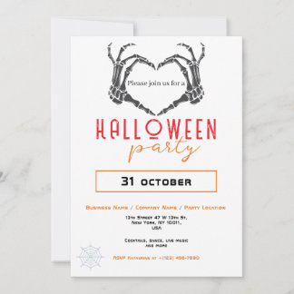 Spider Wave Skeleton Hand Business Halloween-Party Einladung