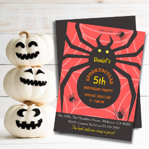 Spider Web 5th Birthday Spooky Halloween-Party Einladung