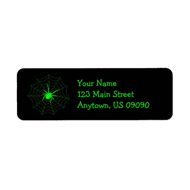 Spider Web Address Labels (grün) (Vorne)