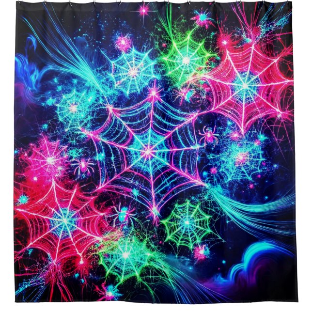 Spider Web Art Duschvorhang (Vorderseite)