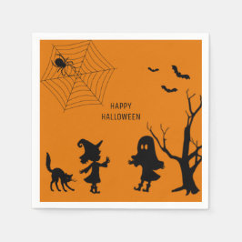 Spider Web Black Cat Paper Napkin Serviette