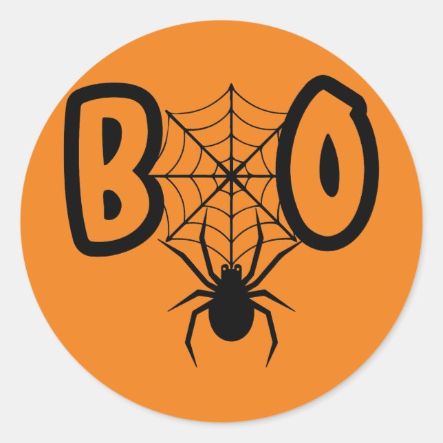 Spider Web Boo Halloween Sticker (Vorderseite)